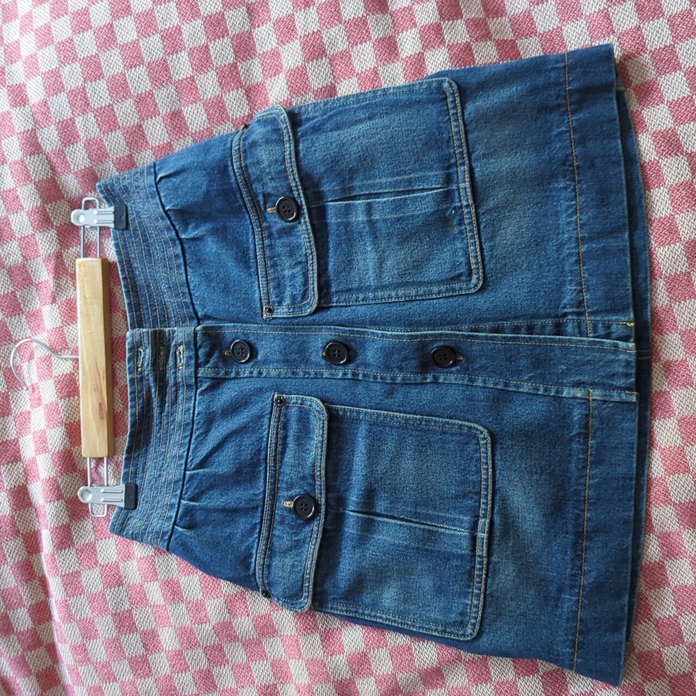 Chloe Cotton Mini Skirt / Denim Blue / FR 36